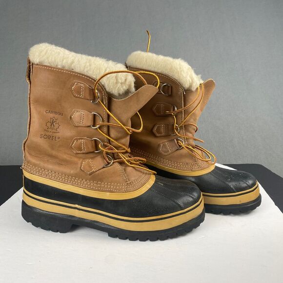 SOREL CARIBOU Women's size 8 waterproof winter boots brown - Picture 1 of 16
